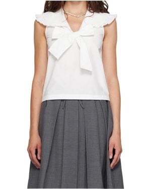 ShuShu/Tong Ruffled Bow-Detail Top - White