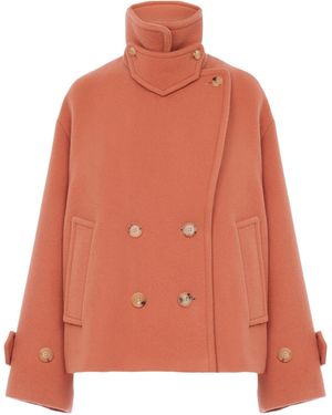 Chloé Chloé Double-Breasted Oversized Coat - Orange