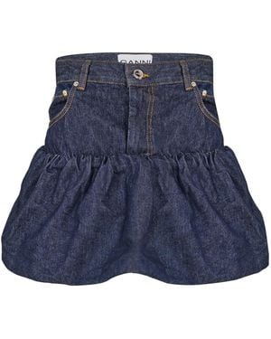 Ganni Short Bubble Skirt - Blue
