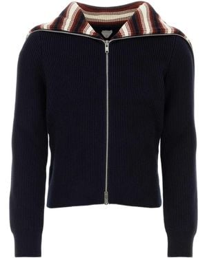 Bottega Veneta Full-Zip Knitted Cardigan - Blue