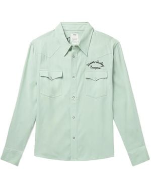 Visvim Embroidered Snap-Button Shirt - Green