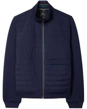 Paul Smith Ps Paul Smith Quilted Front Jacket - Blue