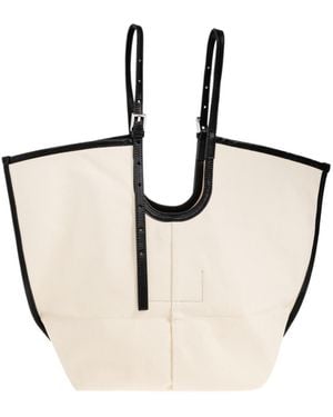 AllSaints Ara Buckled-Strap Tote Bag - Natural
