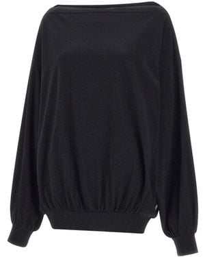 MM6 by Maison Margiela Long-Sleeved Asymmetric Top - Black