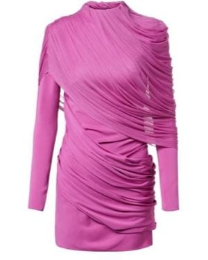Christopher Esber Veil Draped Caped Minidress - Pink
