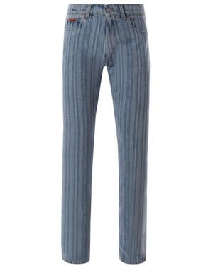 Martine Rose Striped Printed Jeans - Blue