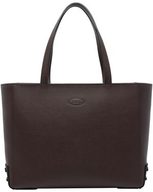Tod's Logo-Embossed Tote Bag - Brown
