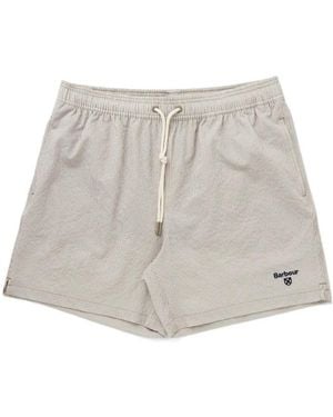 Barbour Somerset Striped Drawstring Swim Shorts - Gray