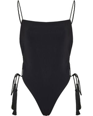 Alaïa Tassel-Tie Swimsuit - Black