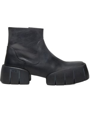 DIESEL D-Tex-Oiled Leather Ankle Boots With Split Sole - Black