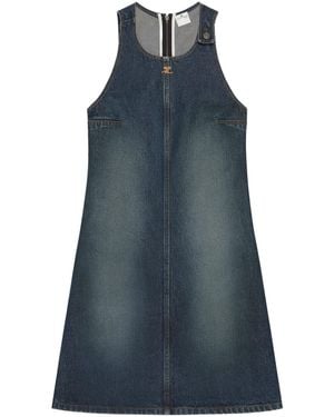 Courreges A-Line Denim Mini Dress - Blue