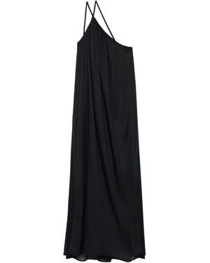 Closed One-Shoulder Cotton Dress - Black
