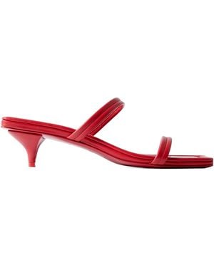 St. Agni Leather High-Heeled Sandals - Red