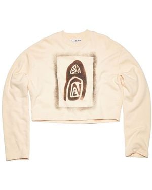 Acne Studios Logo-Print Sweatshirt - Natural
