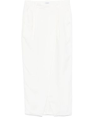 Brunello Cucinelli Slit Detailed Maxi Skirt - White