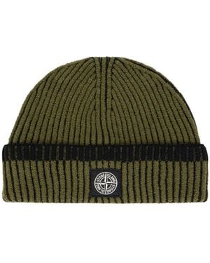 Stone Island Compass Patch Beanie - Green