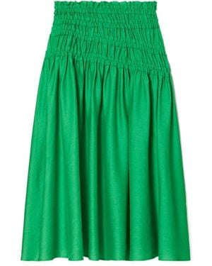 Tory Burch Ruched Midi Skirt - Green