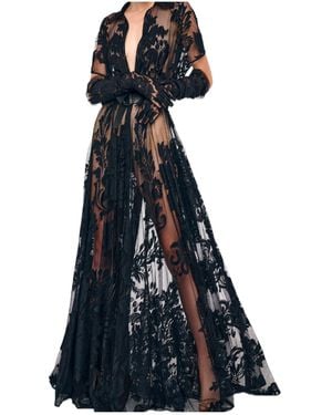 Norma Kamali Super Os Bf Nk Shirt Flared Gown - Blue