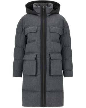 Brunello Cucinelli Long Quilted Jacket - Gray