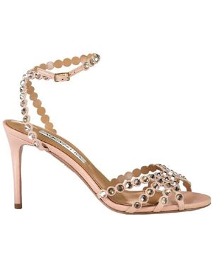 Aquazzura Agave-Colored Leather Sandals - Metallic