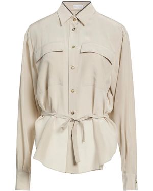 Brunello Cucinelli Solid Color Shirts Blouses - White