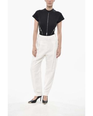 Mugler Zip-Detail Short-Sleeve Bodysuit - Black