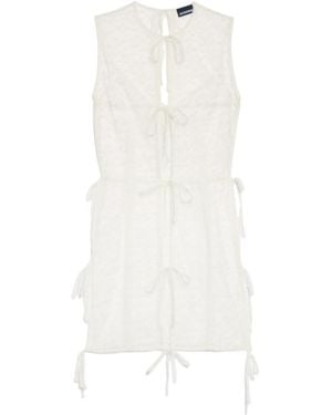 Jacquemus Sheer Ribbon Mini Dress - White