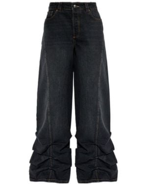 AVAVAV Ruched Wide-Leg Jeans - Blue