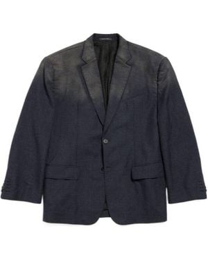 Balenciaga Wool Faded Blazer - Blue