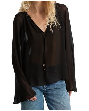 Michael Kors Michael Georgette V-Neck Blouse - Black
