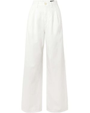 Goldsign High-Waisted Wide-Leg Jeans - White
