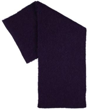 BY FAR Rectangular Scarf With Fringed Edges - Blue