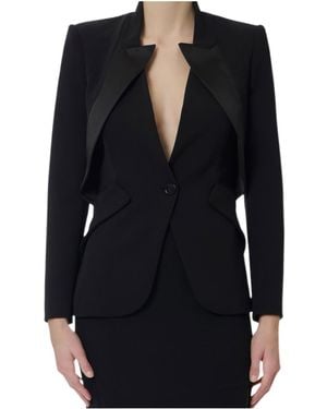 Elisabetta Franchi Long-Sleeved Suit Jacket - Black