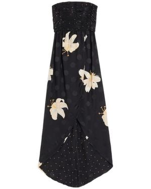 Valentino Apres L'Hiver Lilium-Pattern Gown - Black