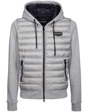 Duvetica Padded Feather-Down Sweatshirt Jacket - Grey