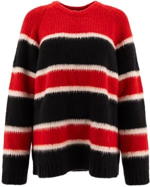 Celine Oversized Crew Neck Sweater - Red