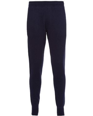 Prada Logo Patch Knitted Track Trousers - Blue
