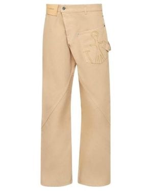 JW Anderson Jw Anderson Twisted Straight Leg Jeans - Natural