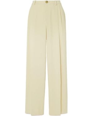 Vince Pleated Recycledcrepe Wideleg Pants - White