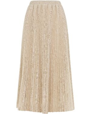 Ermanno Scervino Lace Midi Skirt - Natural