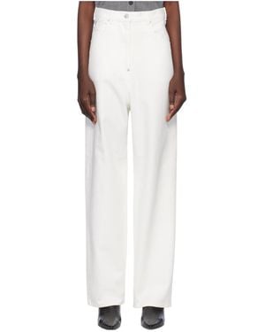 Pushbutton Cutout Jeans - White