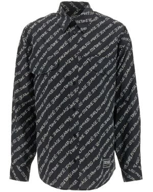 Versace Jeans Couture Logo-Print Cotton Shirt - Grey