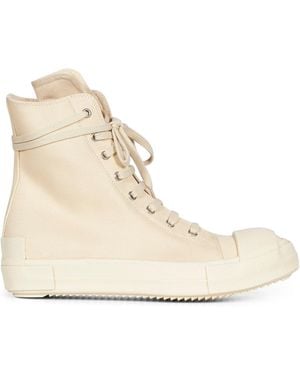 Rick Owens Lace-Up High-Top Casual Shoes - Natural