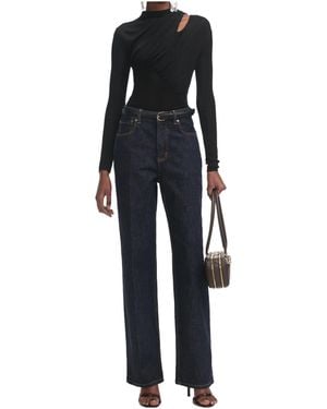 Self-Portrait Cut Out Blouse - Black