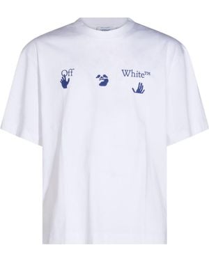 Off-White c/o Virgil Abloh Logo Printed Crewneck T-Shirt - Blue