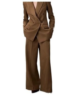 Calvin Klein Wide-Leg High-Waist Trousers - Brown