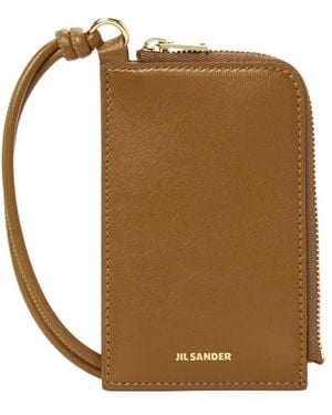 Jil Sander Logo Embossed Zipped Cardholder - Multicolour