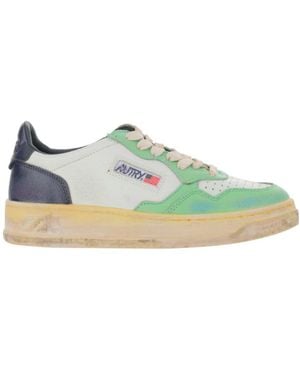 Autry Medalist Colour-Block Low-Top Sneakers - Green