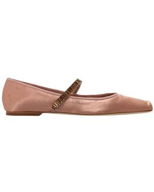 Tory Burch Crystal Ballet Ballerina Shoes - Brown