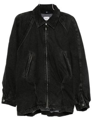 Haikure Zip-Front Denim Jacket - Black